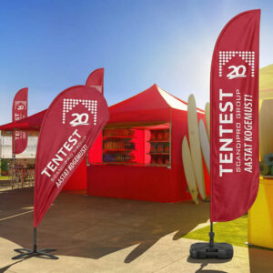 Advertising flags with designs