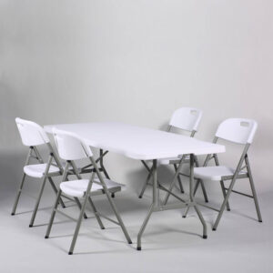 folding table, folding chair