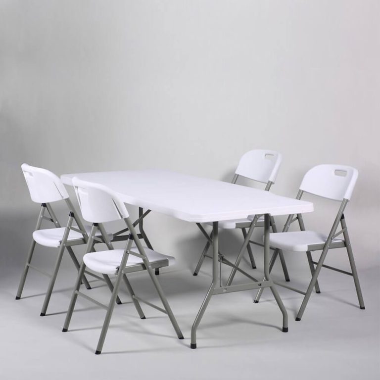 folding table, folding chair