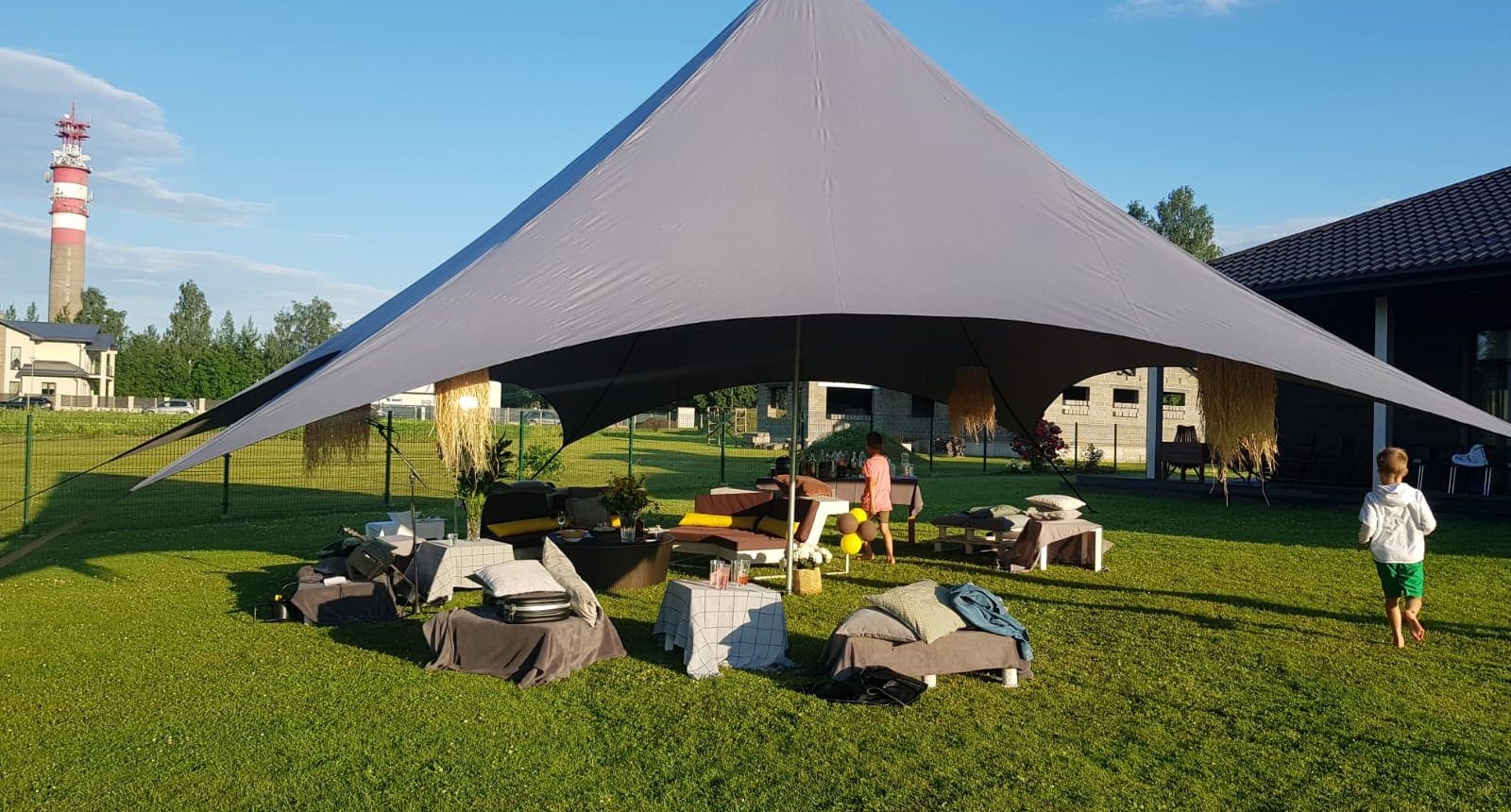 star tents with overprint