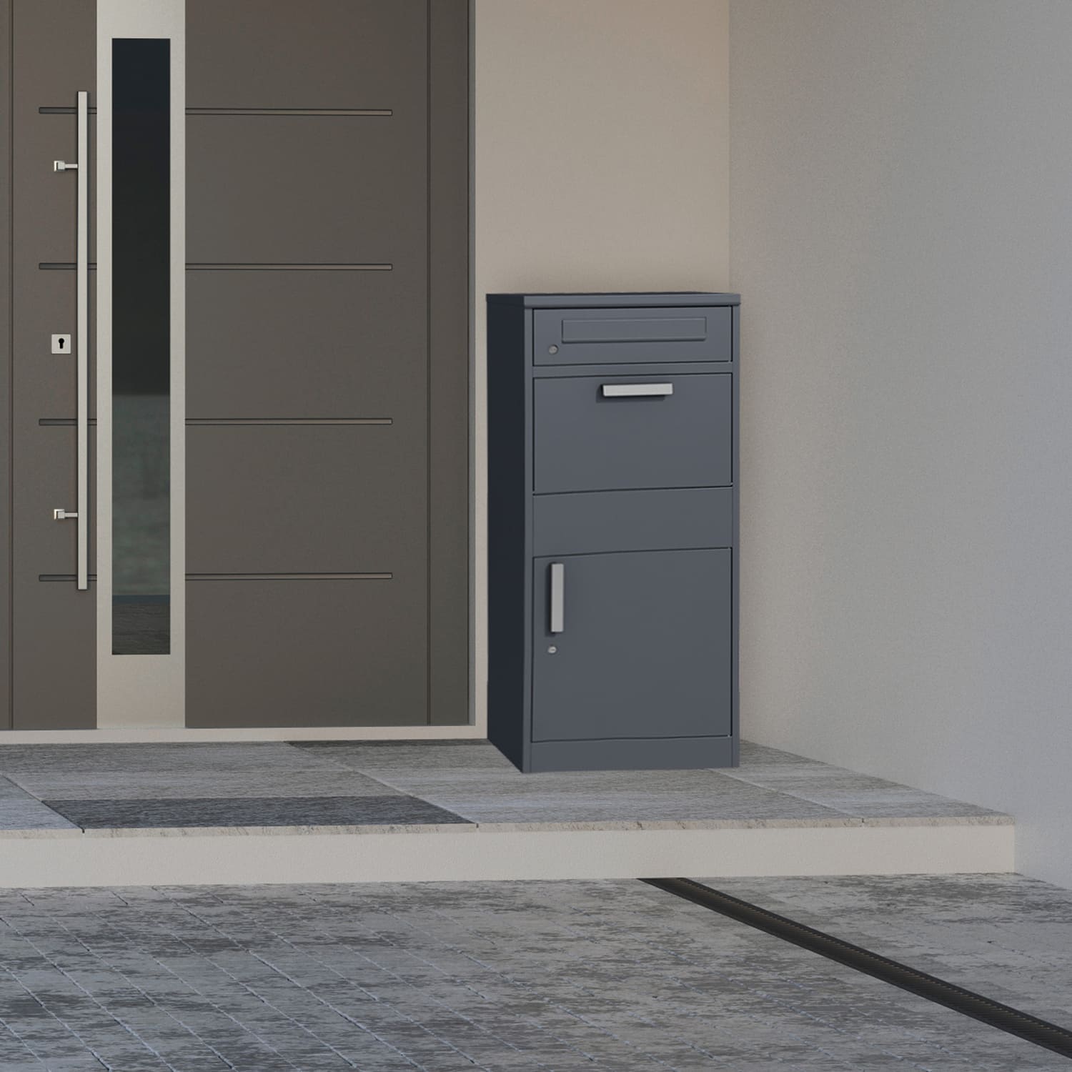 Kirjakast illustratiivne kirjakast ja pakikast