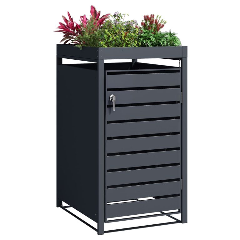 trash can cover with plant