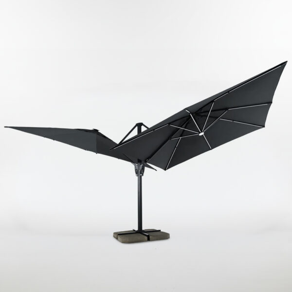 külgpostiga topelt päikesevari twin flexy