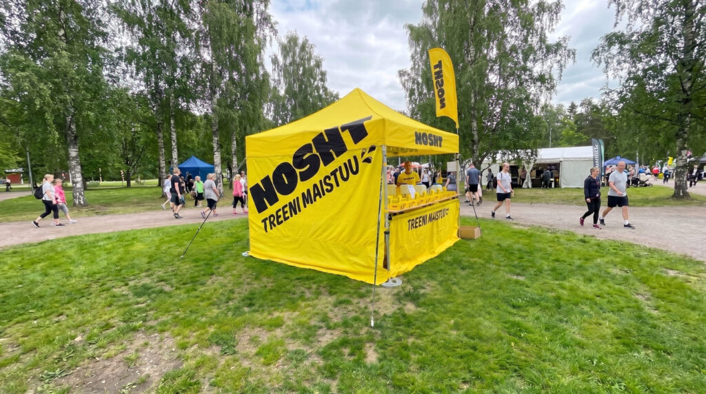 NOSHT kollane Pop Up telk trükiga