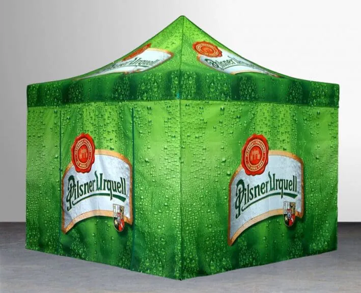 pop up tent with overprint
