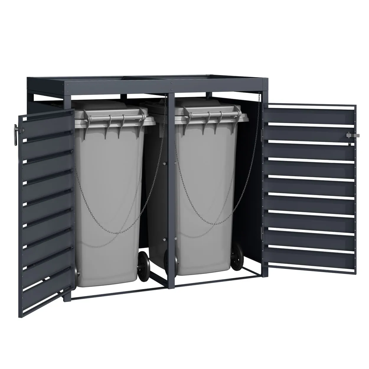 kahene prügikasti ümbris taimelavaga