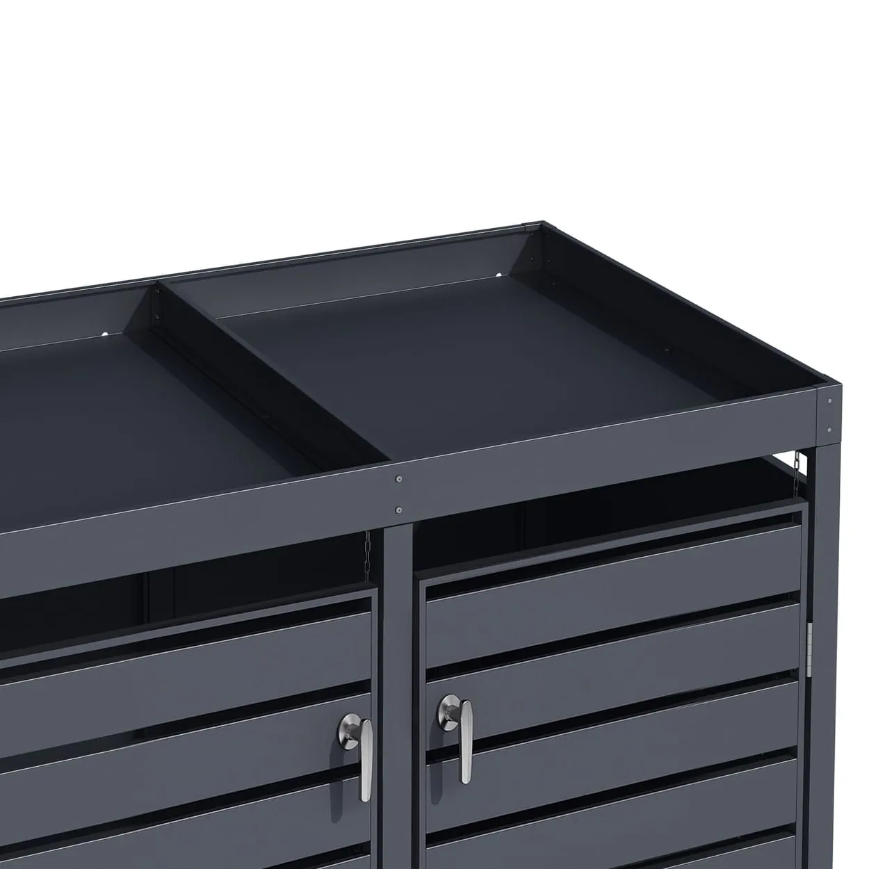 kahene prügikasti ümbris taimelavaga