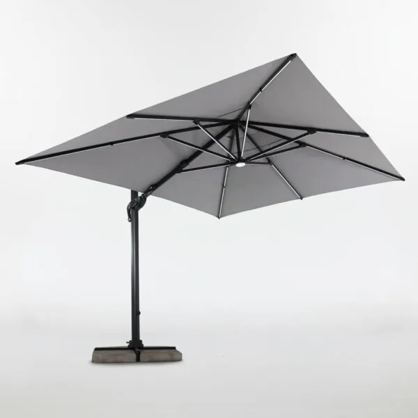 Cantilever terrace parasol Scandipro Flexy with solar LED lighting