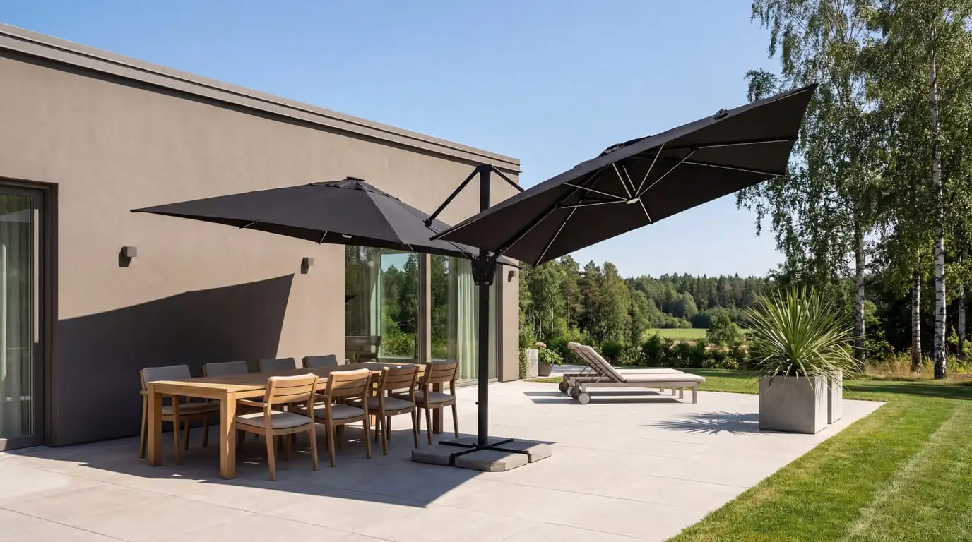 twin flexy päikesevari terrassil