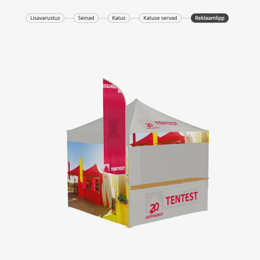 3d telk kujundus pealetrükk telgile