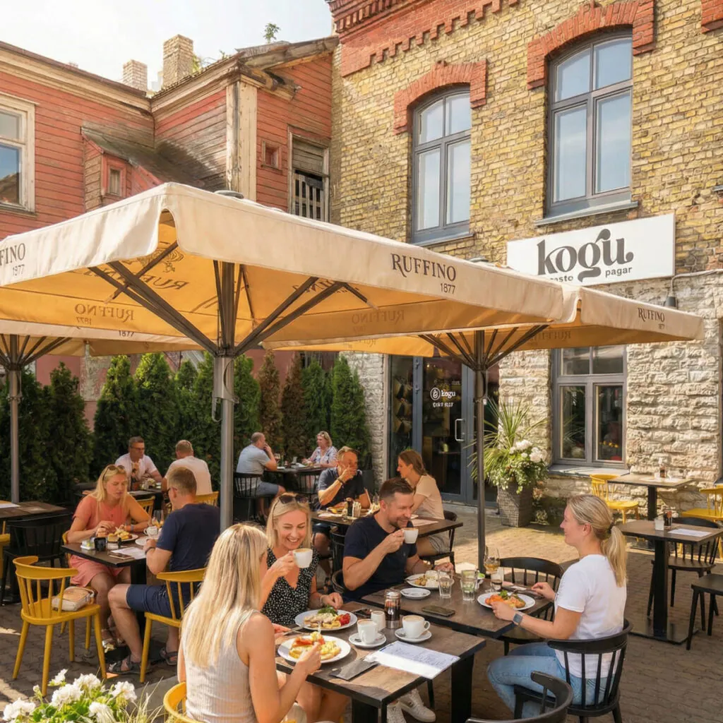 Horeca päikesevarjud terrassil
