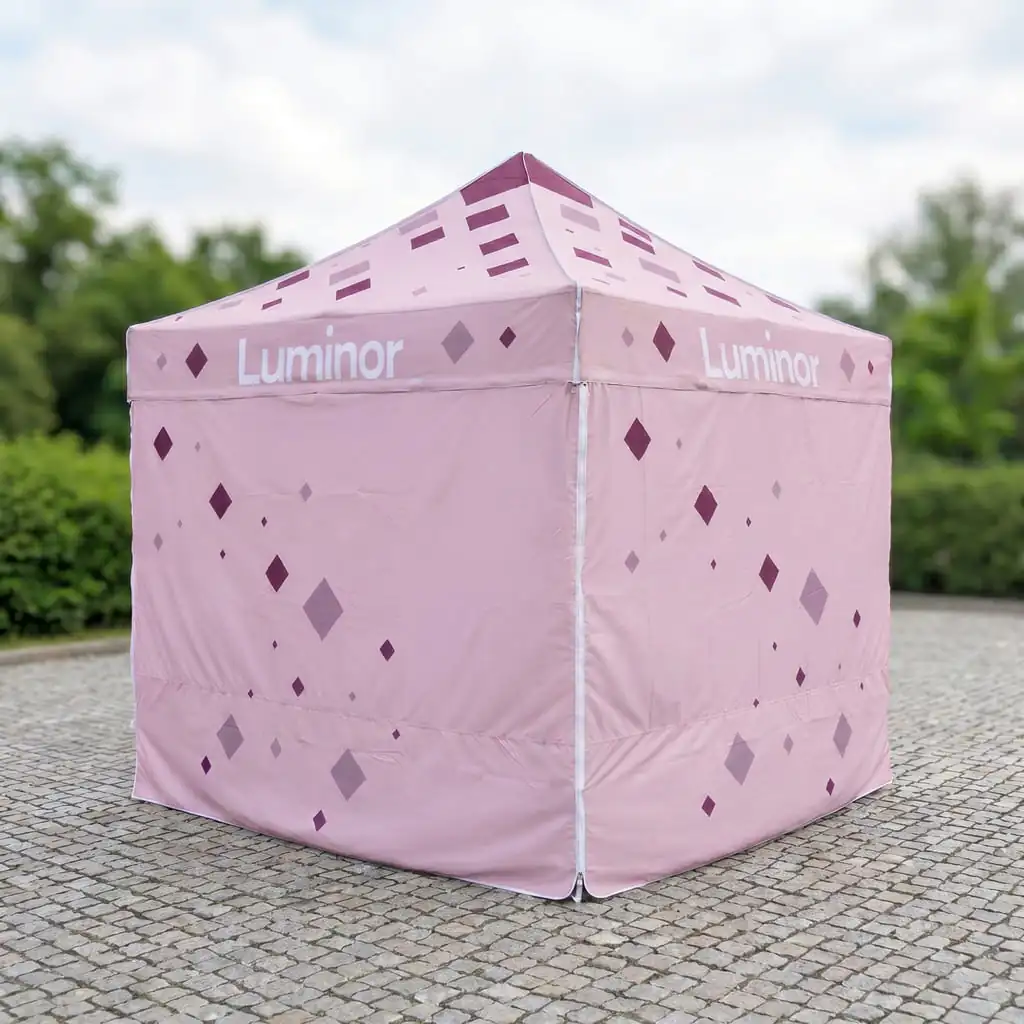 Luminor roosa digitrükiga Pop Up telk