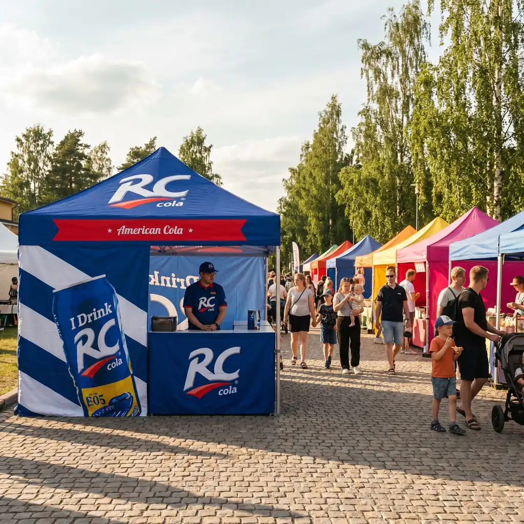RC cola pealetrükiga pop up telk